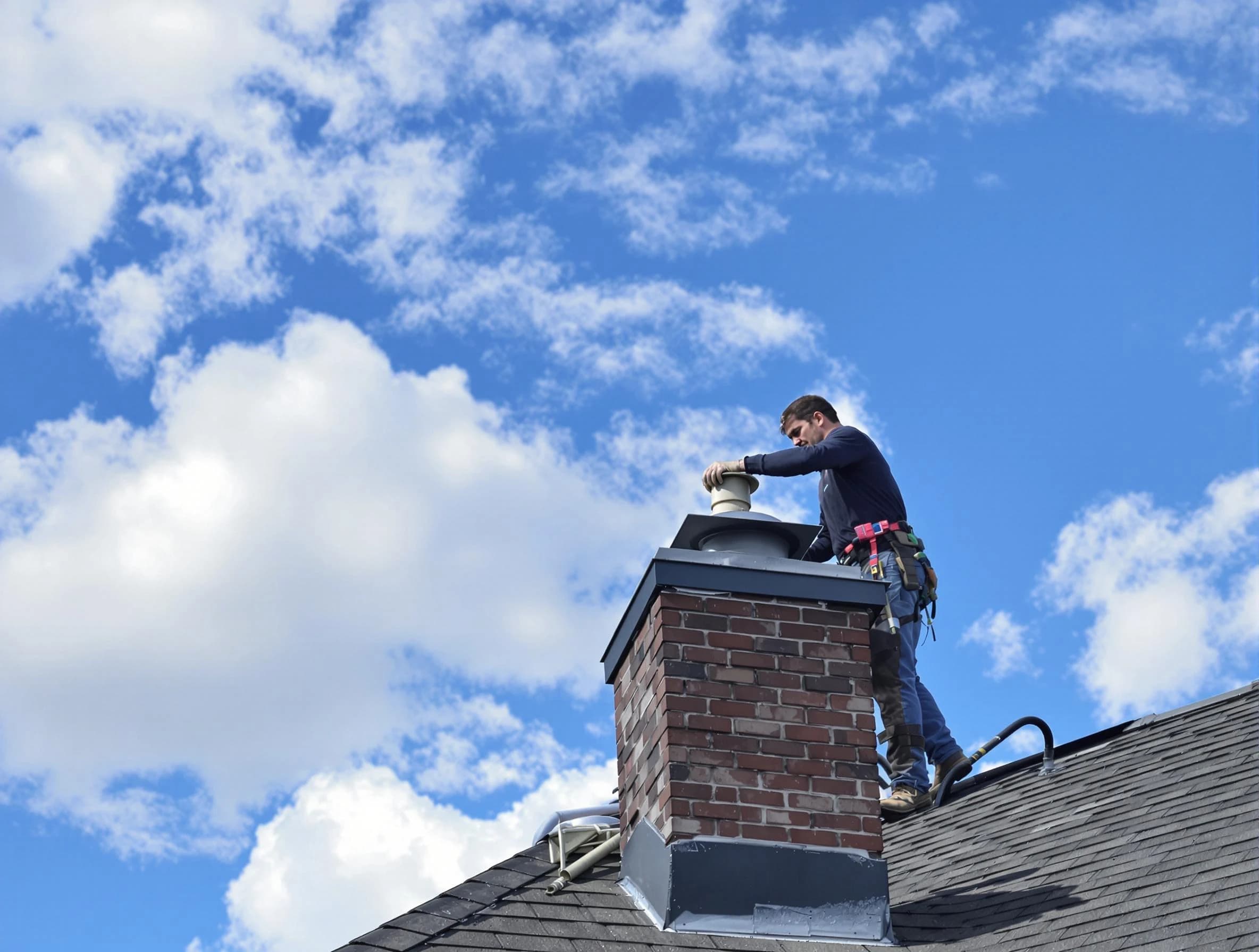 Spencer Chimney Sweep installing a sturdy chimney cap in Spencer, OK