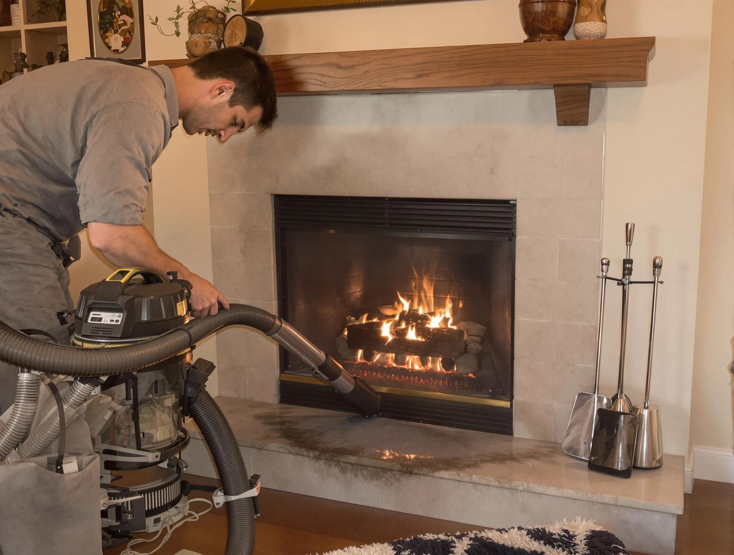 Routine fireplace upkeep by Spencer Chimney Sweep in Spencer, OK