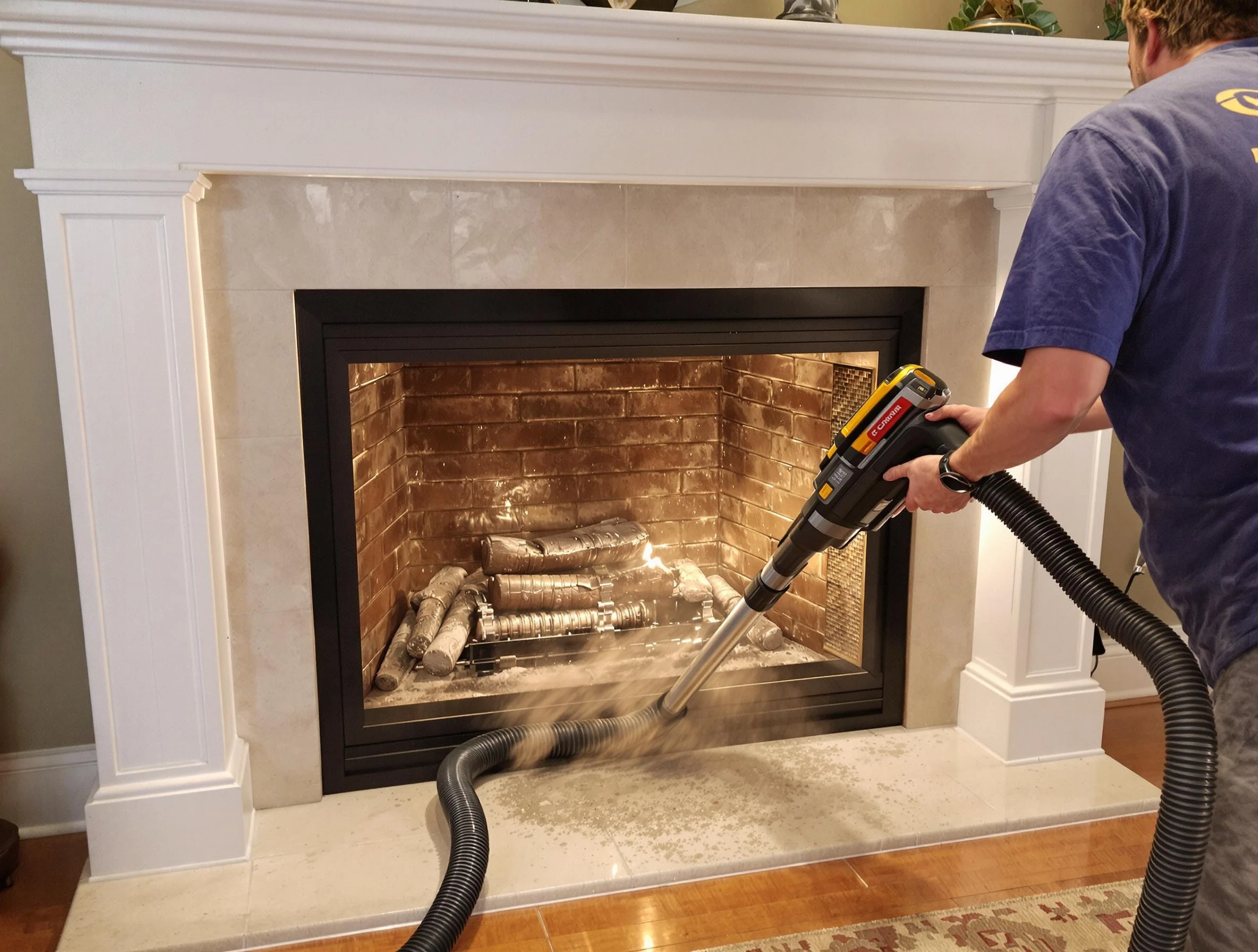 Fireplace cleaning performed by Spencer Chimney Sweep in Spencer, OK